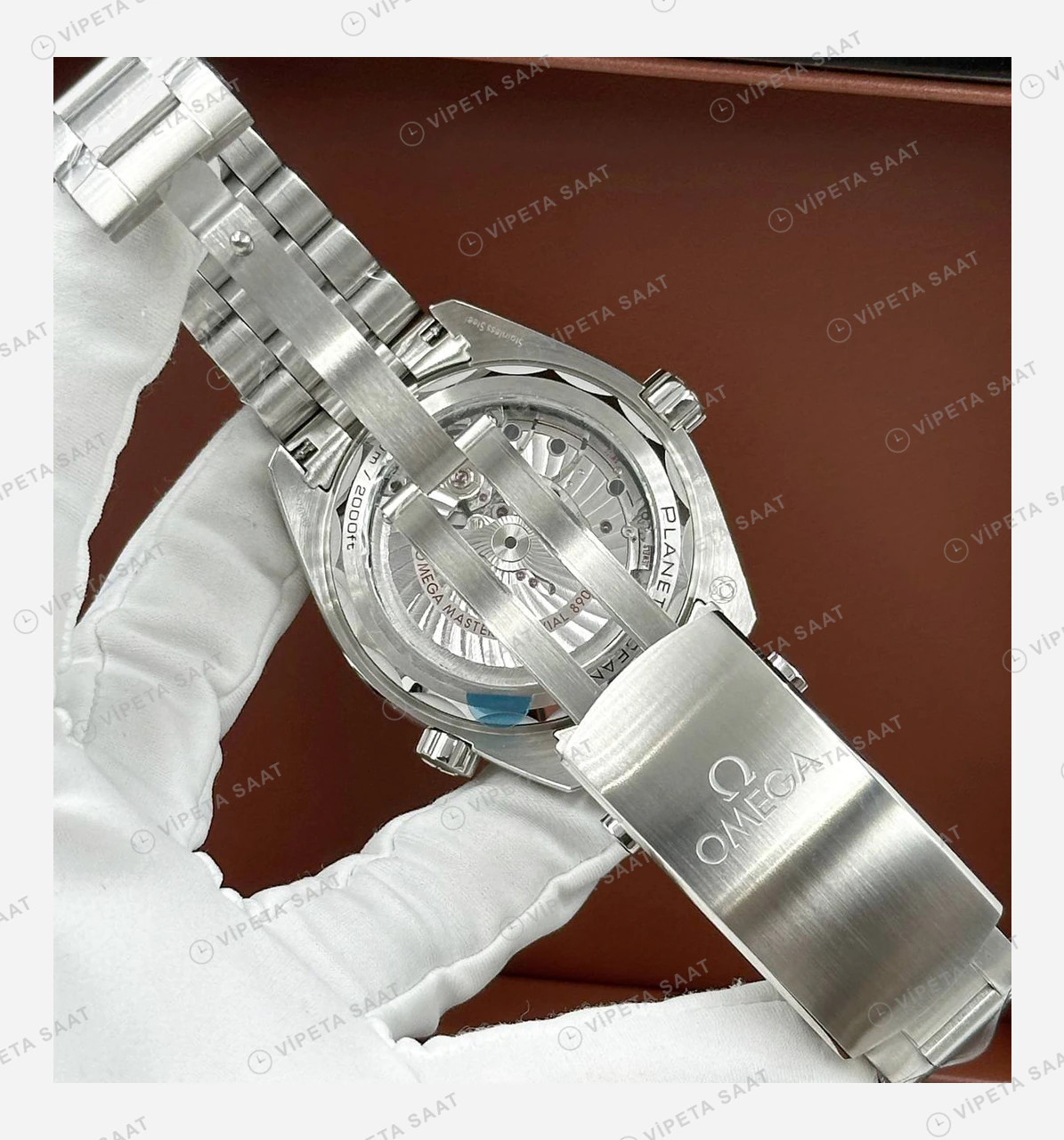 Omega Seamaster Planet Ocean GMT Gri Kadran Çelik Super Clone ETA Eta Saat detay 6