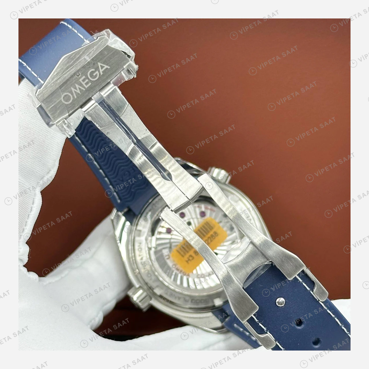 Omega Seamaster Planet Ocean GMT Mavi Kadran Kauçuk Super Clone ETA Eta Saat detay 4