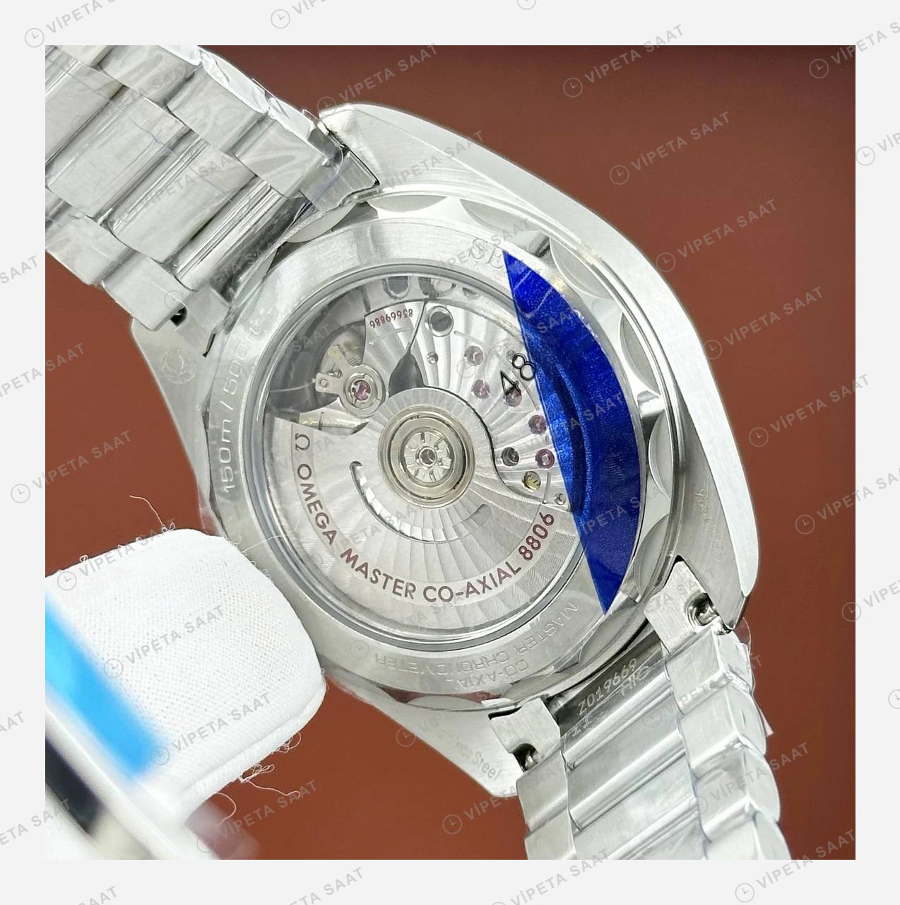 Omega Seamaster Planet Ocean Gri Kadran Çelik Super Clone ETA Eta Saat detay 3