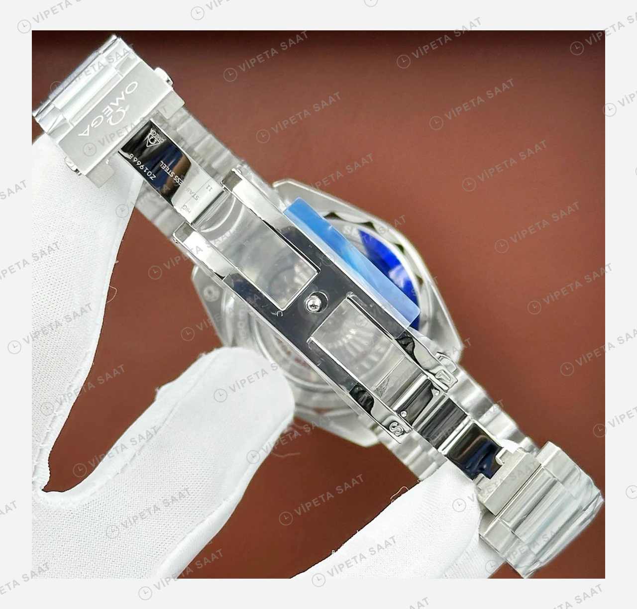 Omega Seamaster Planet Ocean Gri Kadran Çelik Super Clone ETA Eta Saat detay 4