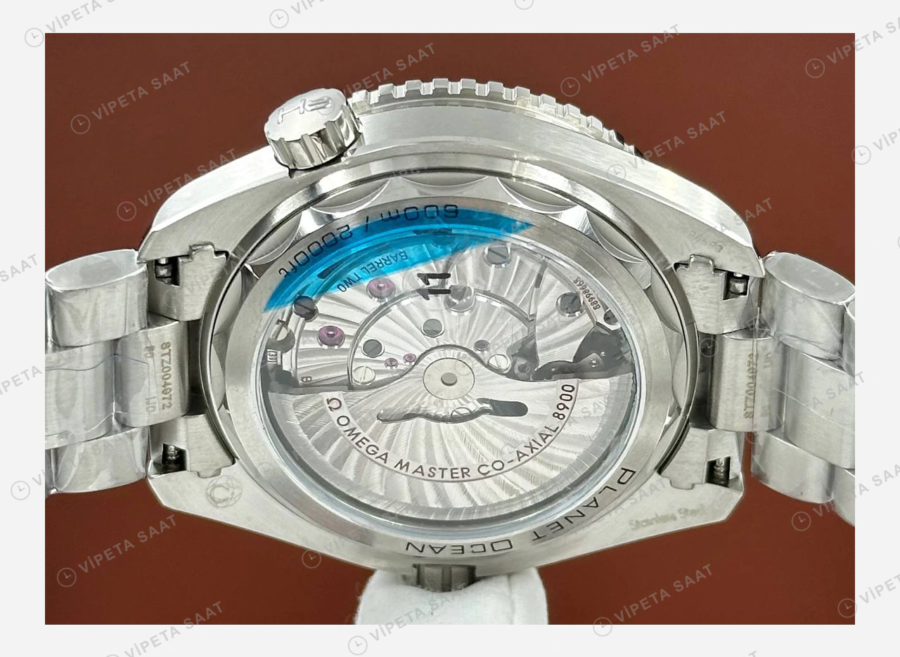 Omega Seamaster Planet Ocean Mavi Kadran Çelik Derin Super Clone ETA Eta Saat detay 3