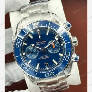 Omega Seamaster Planet Ocean Mavi Kronograf Çelik Super Clone ETA Eta Saat detay 5