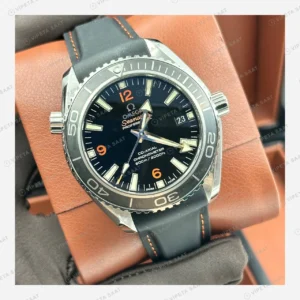 Omega Seamaster Planet Ocean Siyah Kadran Gri Kauçuk Super Clone ETA Eta Saat detay 7