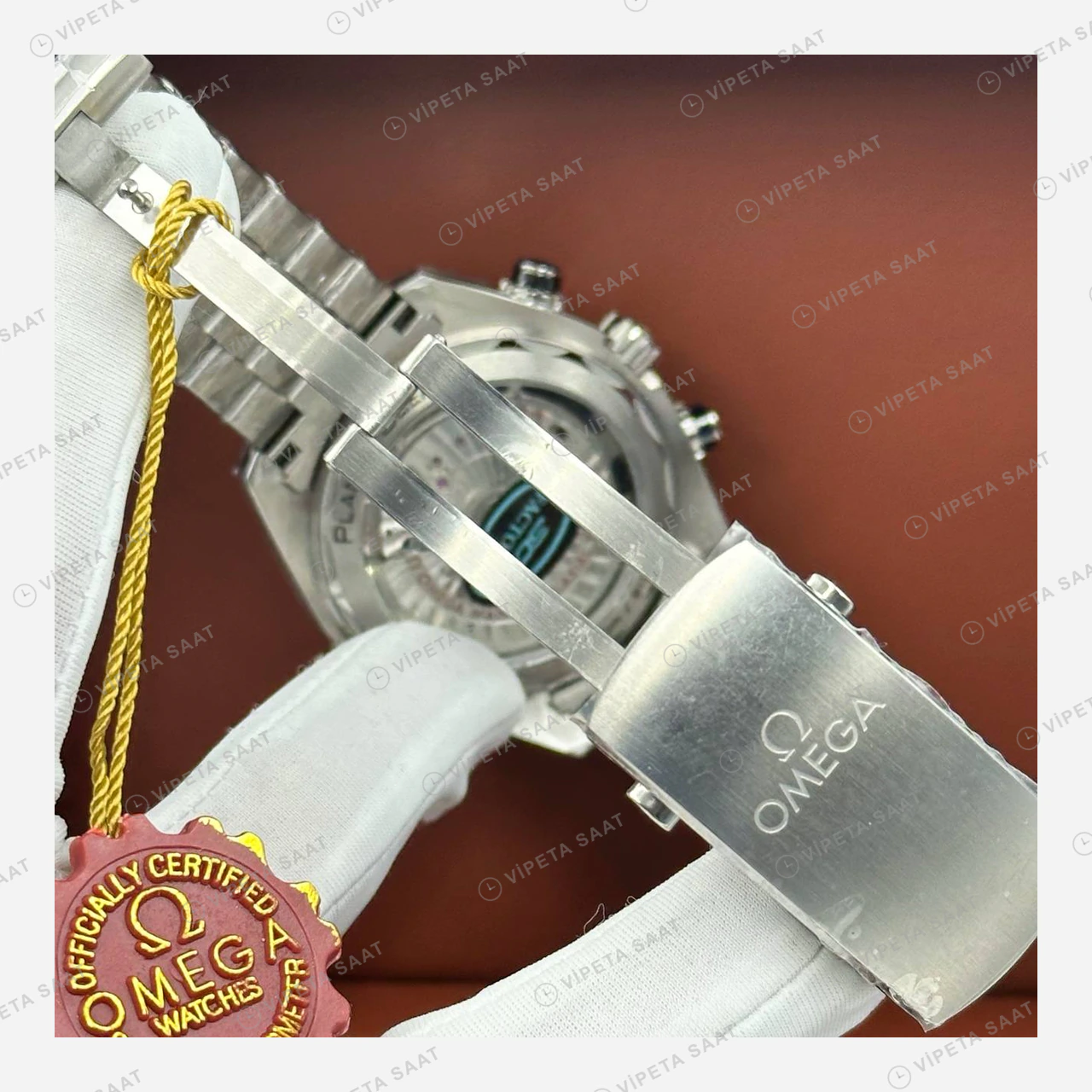 Omega Seamaster Planet Ocean Siyah Kronograf Çelik Super Clone ETA Eta Saat detay 4