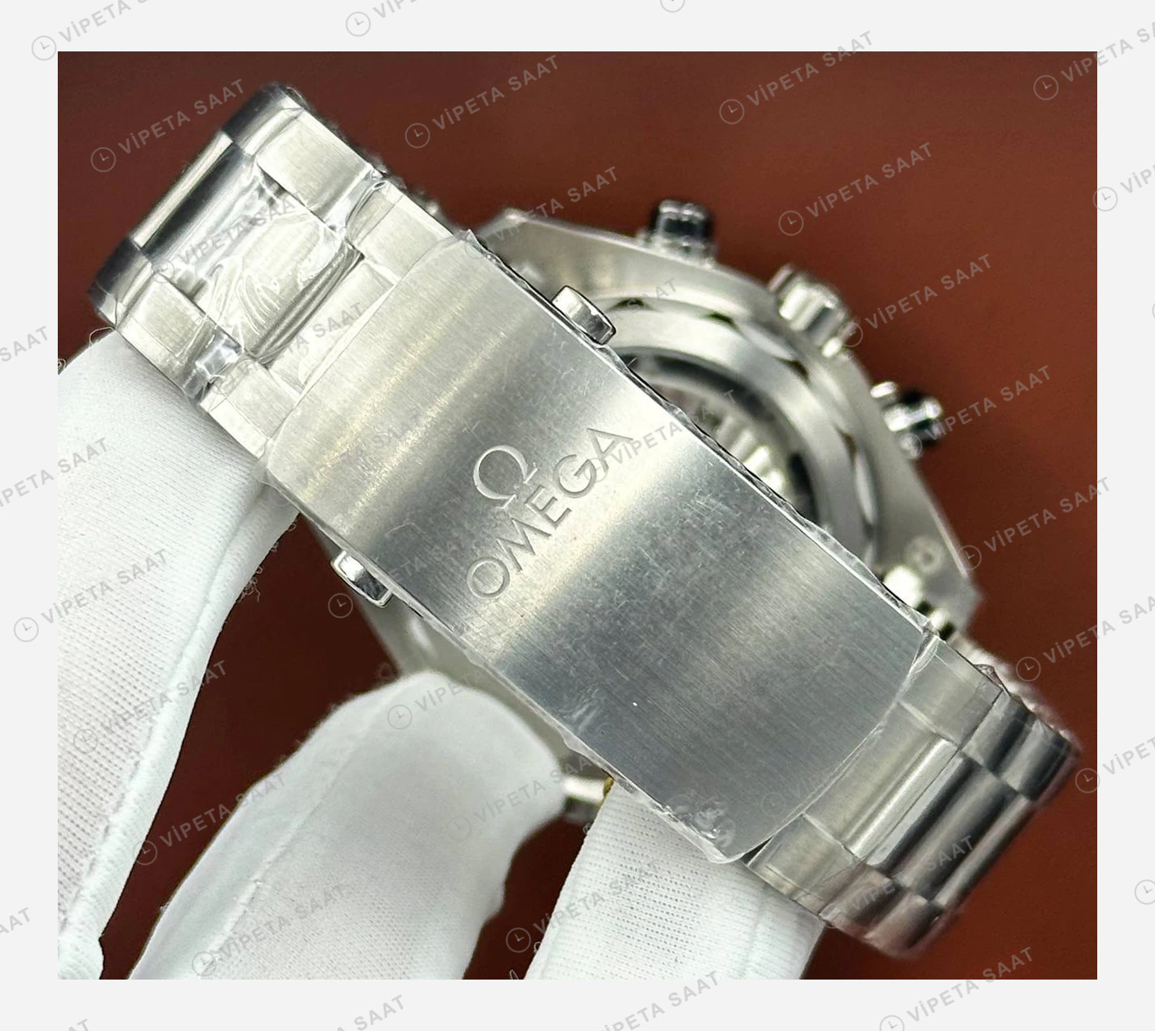 Omega Seamaster Planet Ocean Siyah Kronograf Çelik Super Clone ETA Eta Saat detay 6