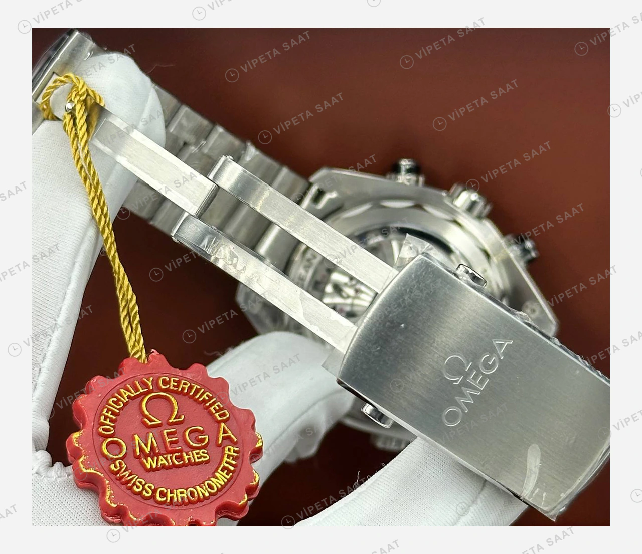 Omega Seamaster Planet Ocean Siyah Turuncu Kronograf Çelik Super Clone ETA Eta Saat detay 5