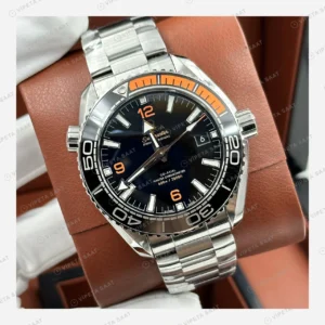 Omega Seamaster Planet Ocean Turuncu Bezel Çelik Super Clone ETA Eta Saat karşıdan görünüm