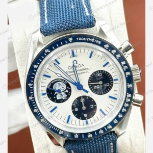 Omega Speedmaster Beyaz Kadran Kordon Super Clone ETA Eta Saat detay 6