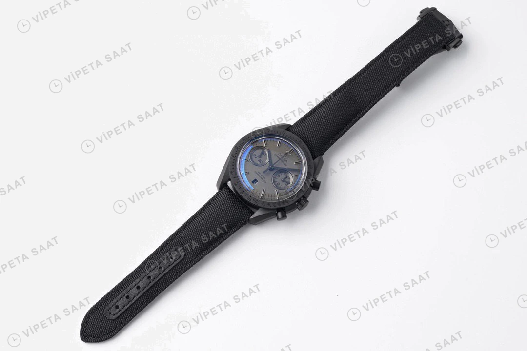 Omega Speedmaster Dark Side of the Moon Gri Kadran Seramik Kasa Nato Kordon Super Clone Eta Eta Saat detay 4