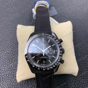 Omega Speedmaster Dark Side Of The Moon Siyah Kadran Seramik Kasa Nato Kordon Super Clone Eta Eta Saat karşıdan görünüm