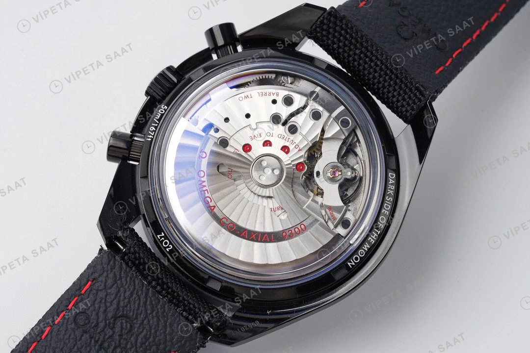 Omega Speedmaster Dark Side of the Moon Siyah Mavi Kadran Seramik Kasa Nato Kordon Super Clone Eta Eta Saat detay 3