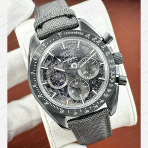 Omega Speedmaster Gri Skeleton Kordon Super Clone ETA Eta Saat detay 6