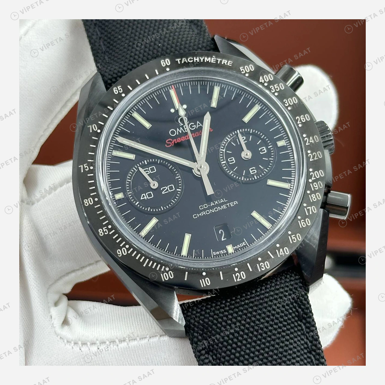 Omega Speedmaster Siyah Kadran Kordon Super Clone ETA Eta Saat detay 5