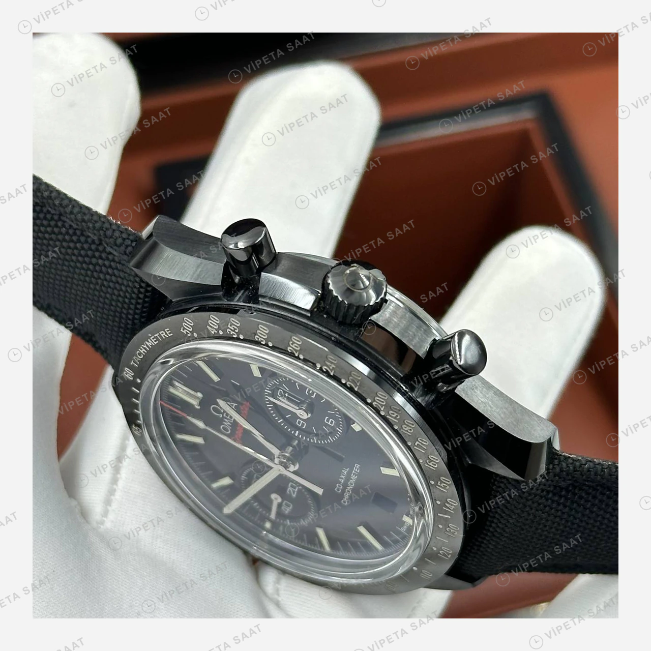 Omega Speedmaster Siyah Kadran Kordon Super Clone ETA Eta Saat detay 7