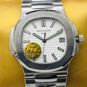 Patek Philippe 40 mm Nautilus Beyaz Kadran Celik Super Clone ETA Saat kırp kapak