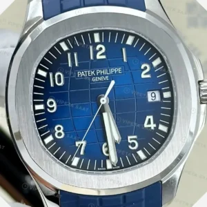 Patek Philippe Aquanaut 5168 42.2 mm Mavi Kadran Kaucuk Super Clone ETA Saat kırp kapak