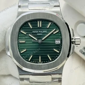 Patek Philippe 40 mm Nautilus Yesil Kadran Celik Super Clone ETA Saat kırp kapak