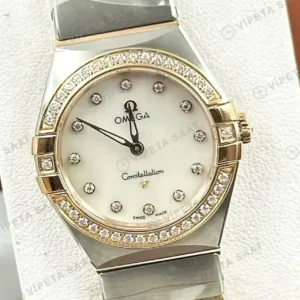 Omega 41 mm 131.20.41 Constellation Beyaz Sedef Pirlanta Iki Renk Super Clone ETA Saat kırp kapak