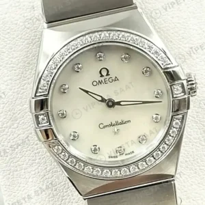 Omega 41 mm 131.20.41 Constellation Beyaz Pirlanta Celik Super Clone ETA Saat kırp kapak