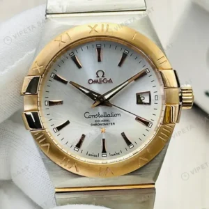 Omega 41 mm 131.20.41 Constellation Beyaz Kadran Celik Gold Super Clone ETA Saat kırp kapak