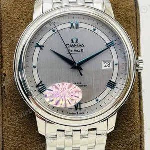 Omega 39.5 mm 424.10.40 De Ville Co Axial Gri Kadran Celik Super Clone ETA Saat kırp kapak