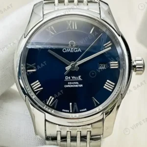 Omega 39.5 mm 424.10.40 De Ville Co Axial Mavi Kadran Celik Super Clone ETA Saat kırp kapak