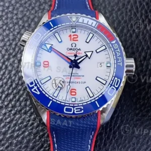 Omega 42 mm 210.30.42 Seamaster Beyaz Kadran Mavi Bezel Kaucuk Kordon Super Clone ETA Saat kırp kapak
