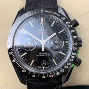 Omega 44.25 mm 311.92.44 Speedmaster Dark Side Of The Moon Siyah Kadran Seramik Kasa Nato Kordon Super Clone ETA Saat kırp kapak