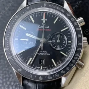 Omega 42 mm 310.30.42 Speedmaster Moonwatch Siyah Kadran Seramik Bezel Siyah Deri Super Clone ETA Saat kırp kapak