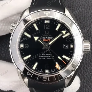 Omega 43.5 mm 215.30.44 Daytona Seamaster Planet Ocean Gmt Gri Kadran Kaucuk Kordon Super Clone ETA Saat kırp kapak