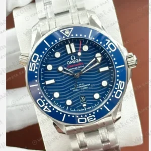 Omega 42 mm 210.30.42 Seamaster Diver 300m Mavi Kadran Celik Derin Super Clone ETA Saat kırp kapak