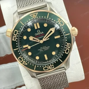 Omega 41 mm 234.30.41 Seamaster 300 Yesil Kadran Celik Orgu Super Clone ETA Saat kırp kapak