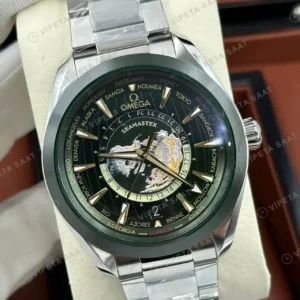 Omega 41 mm 220.10.41 Seamaster Aqua Terra Yesil Tourbillon Celik Super Clone ETA Saat kırp kapak