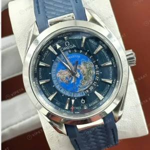 Omega 41 mm 220.10.41 Seamaster Aqua Terra Mavi Moonphase Kaucuk Super Clone ETA Saat kırp kapak