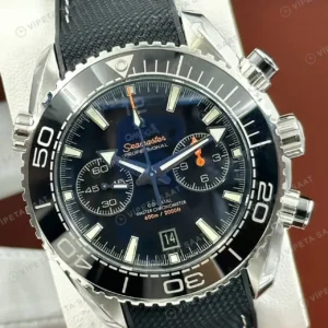 Omega 45.5 mm 215.92.46 Seamaster Planet Ocean Siyah Kronograf Kordon Super Clone ETA Saat kırp kapak