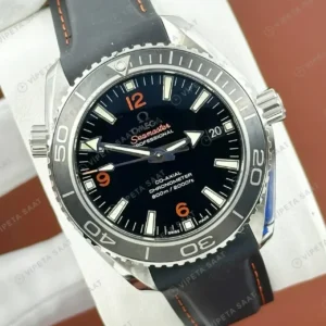 Omega 43.5 mm 215.30.44 Seamaster Planet Ocean Siyah Turuncu Bezel Kaucuk Super Clone ETA Saat kırp kapak