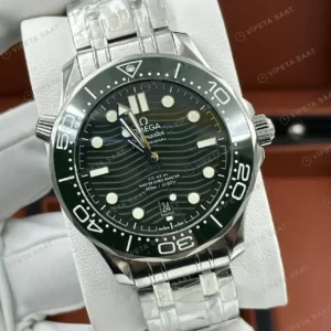 Omega 42 mm 210.30.42 Seamaster Diver 300m Yesil Kadran Celik Super Clone ETA Saat kırp kapak