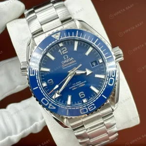 Omega 43.5 mm 215.30.44 Seamaster Planet Ocean Mavi Kadran Celik Derin Super Clone ETA Saat kırp kapak