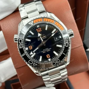 Omega 43.5 mm 215.30.44 Seamaster Planet Ocean Turuncu Bezel Celik Super Clone ETA Saat kırp kapak