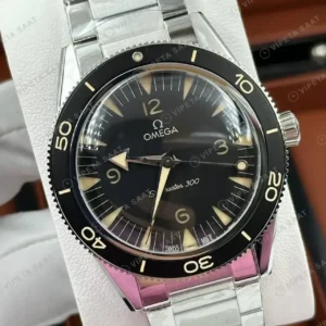 Omega 41 mm 234.30.41 Seamaster 300 Siyah Kadran Celik Deniz Super Clone ETA Saat kırp kapak