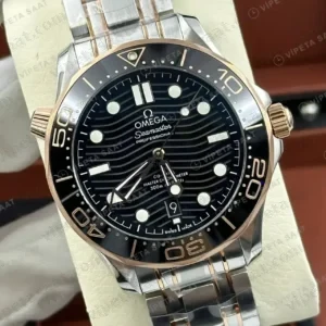 Omega 42 mm 210.30.42 Seamaster Diver 300m Siyah Dalga Kadran Iki Renk Super Clone ETA Saat kırp kapak