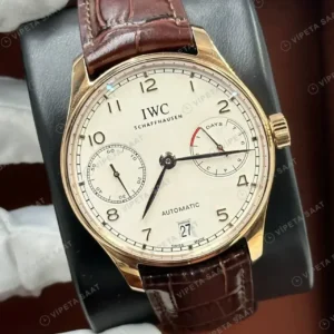 IWC Portugieser Rose Beyaz Güç Göstergeli Deri Super Clone ETA Saat kırp kapak
