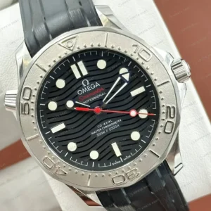 Omega 42 mm 210.30.42 Seamaster Diver 300m Beyaz Kadran Kaucuk Super Clone ETA Saat kırp kapak