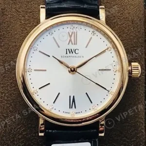 IWC Portofino Beyaz Kadran Gold 34mm Super Clone ETA Saat kırp kapak