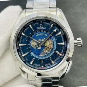 Omega 43 mm 220.10.43 Seamaster Aqua Terra 150m Gmt Worldtimer Super Clone ETA Saat kırp kapak