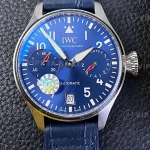 IWC Portugieser Chronograph Mavi Kadran Rose Kasa Kahverengi Deri Super Clone ETA Saat kırp kapak