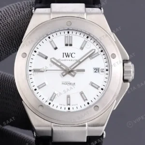 IWC Ingenieur Beyaz Kadran Celik Kordon Super Clone ETA Saat kırp kapak
