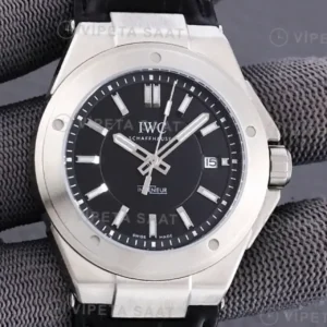 IWC Portugieser Chronograph Yesil Kadran Siyah Deri Super Clone ETA Saat kırp kapak