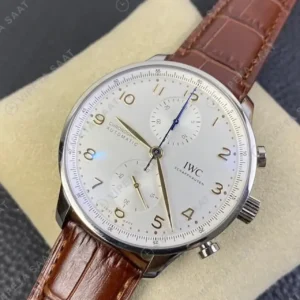IWC Aquatimer Kronograf Bronz Kasa Siyah Kadran Kaucuk Kordon Super Clone ETA Saat kırp kapak