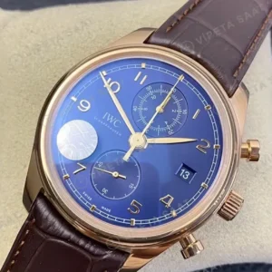 IWC Big Pilot Celik Kasa Mavi Kadran Mavi Deri Super Clone ETA Saat kırp kapak